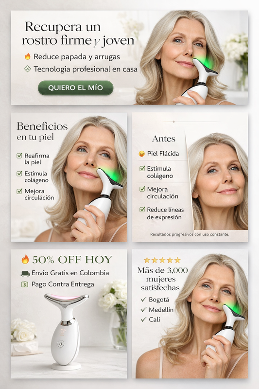 🔥 Recupera un rostro firme y juvenil desde casa en solo 5 minutos al día.🔥 Promoción válida solo hoy: 50% OFF